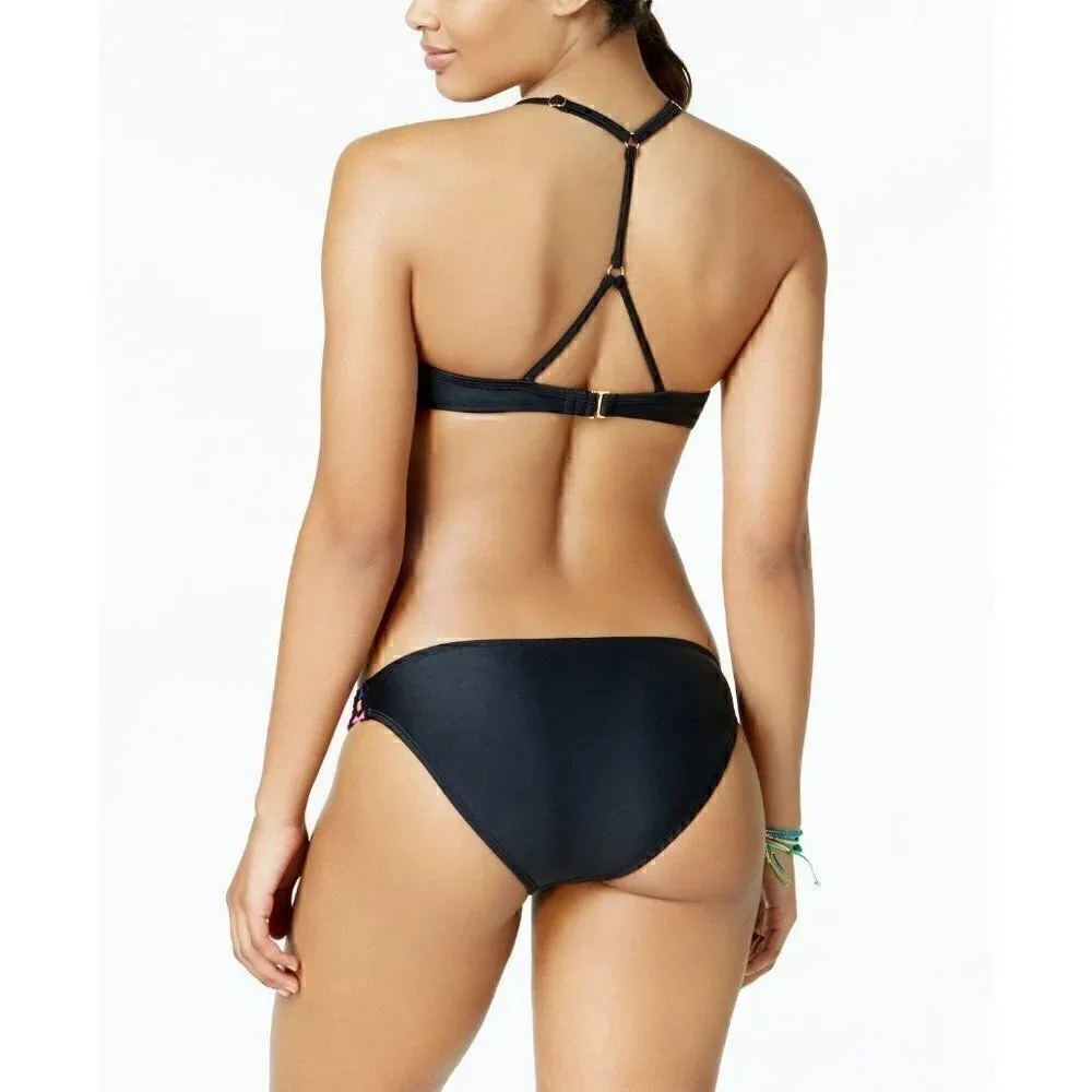 California Waves Black Hipster Bikini Swim Bottoms‎